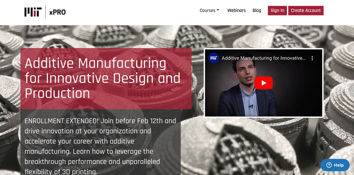 Image of Learn 3D Printing With Online Courses: MIT Instructor Supported Online Self-Study