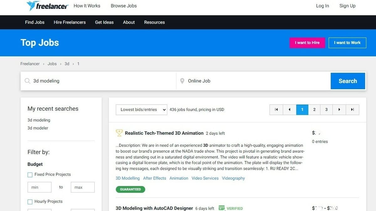 Freelancer operates a project marketplace system where freelancers can bid on projects