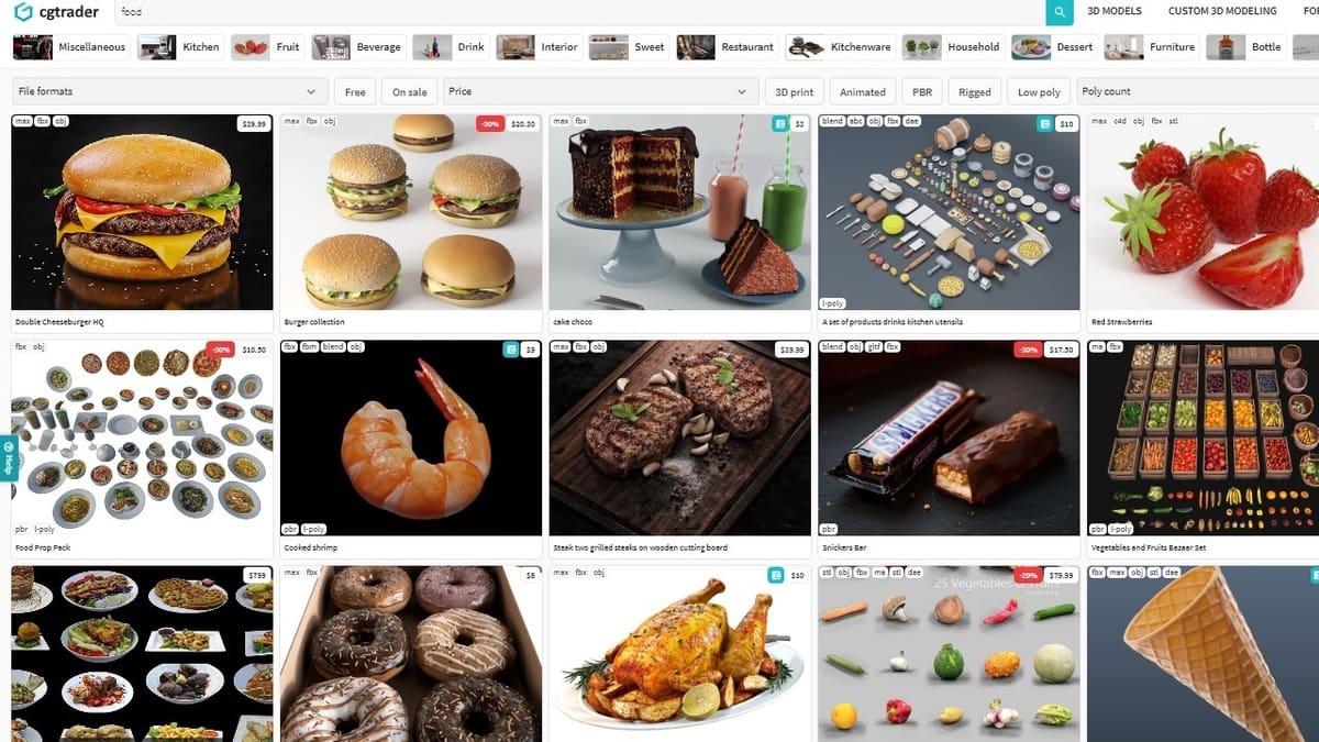 CGTrader provides an extensive range of categories for 3D models
