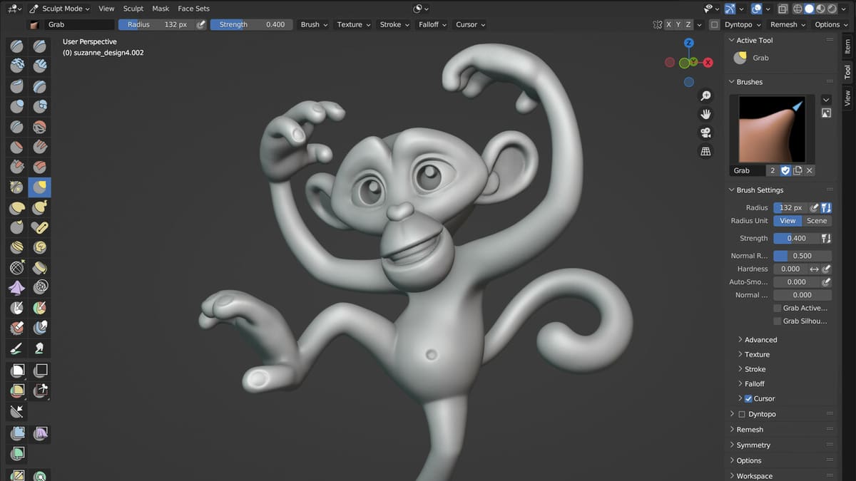 Add or remove “material” in Sculpting mode