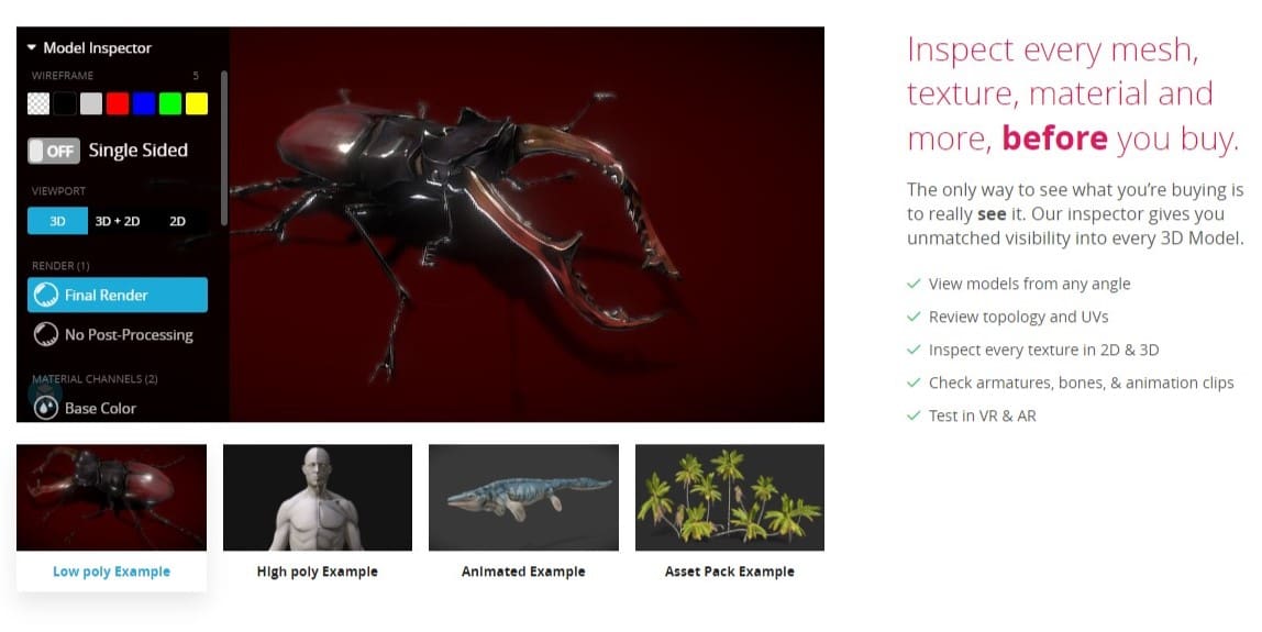 SketchFab is innovative in showing buyers and customers visual fidelity