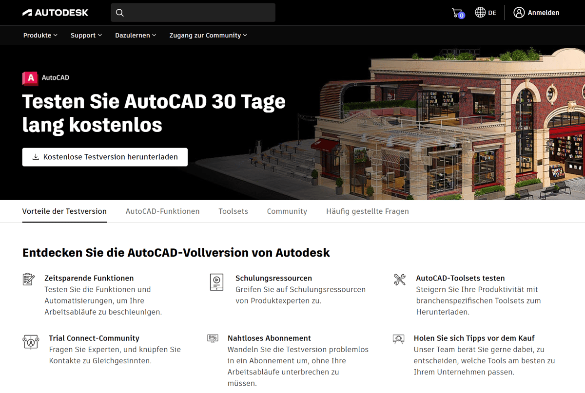 Bild von AutoCAD Kostenlos: Vollversion – Kostenlose 30-tägige Testversion