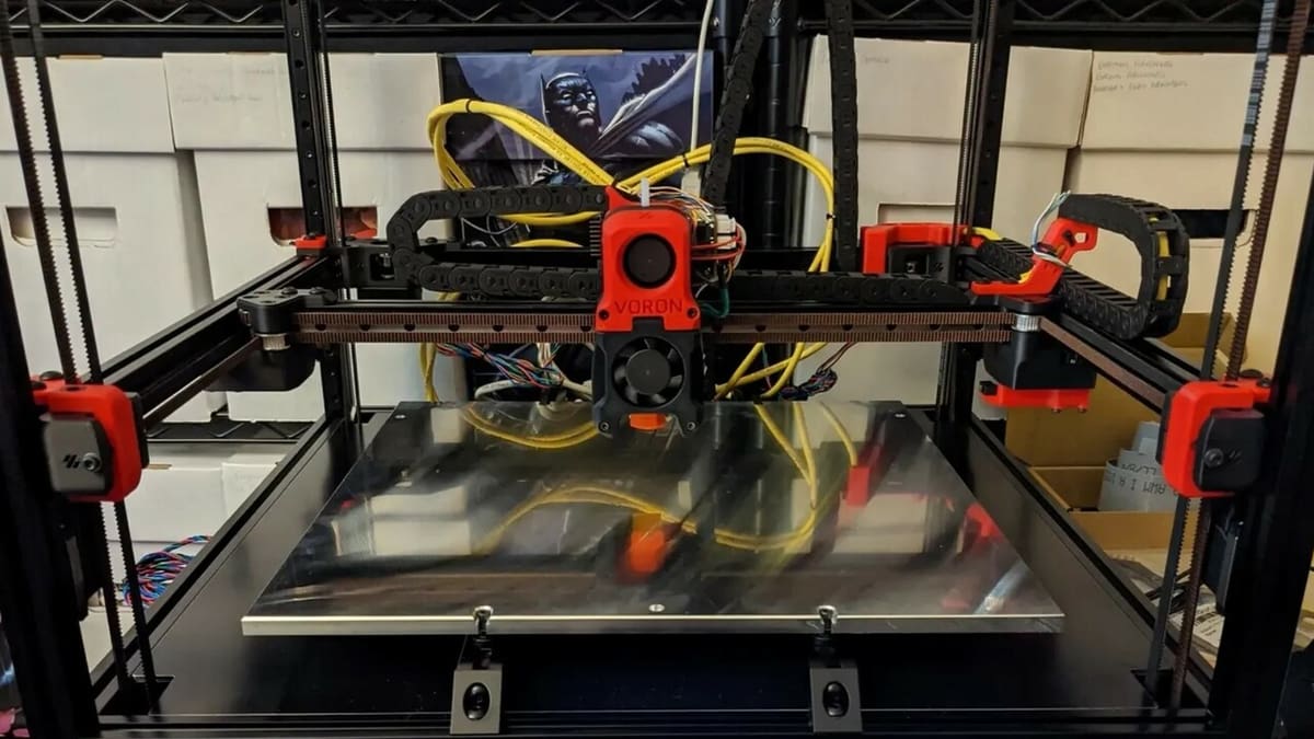 The Voron 2.4's CoreXY motion system, protected by the Dark Knight