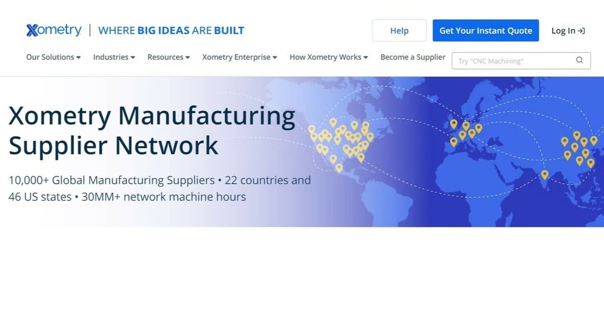 Xometry boasts an impressive manufacturing supplier network