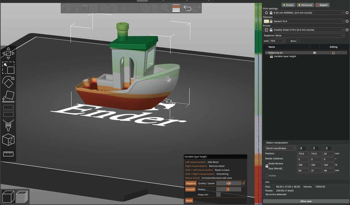 PrusaSlicer offers many unique settings such as variable layer height