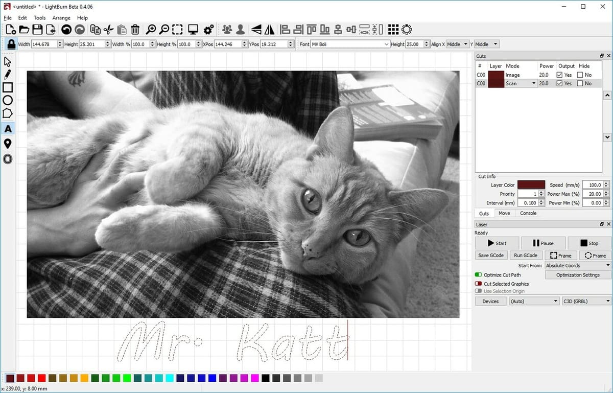 LightBurn lets you add plenty of details to your customization