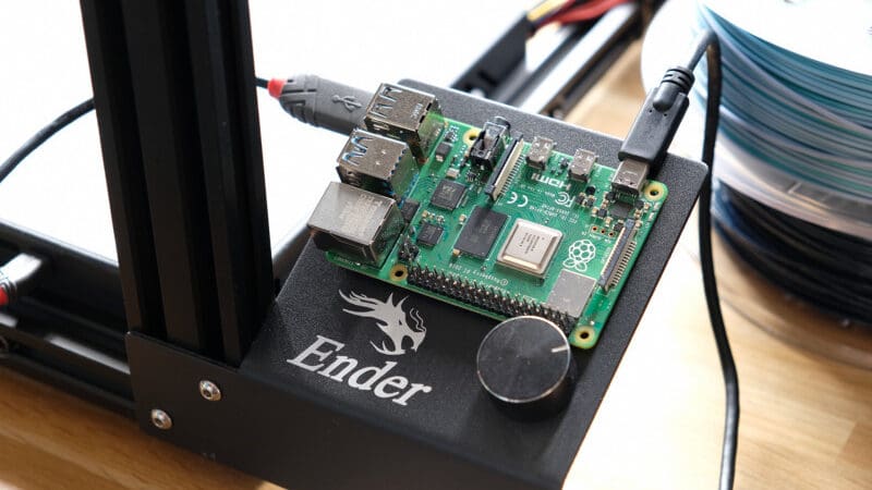 A Raspberry Pi enhancing a 3D printer with OctoPrint