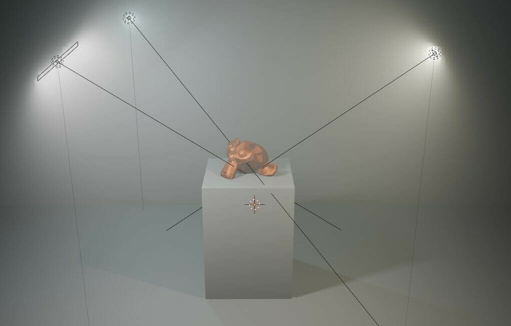 The 3-point lighting setup in Blender