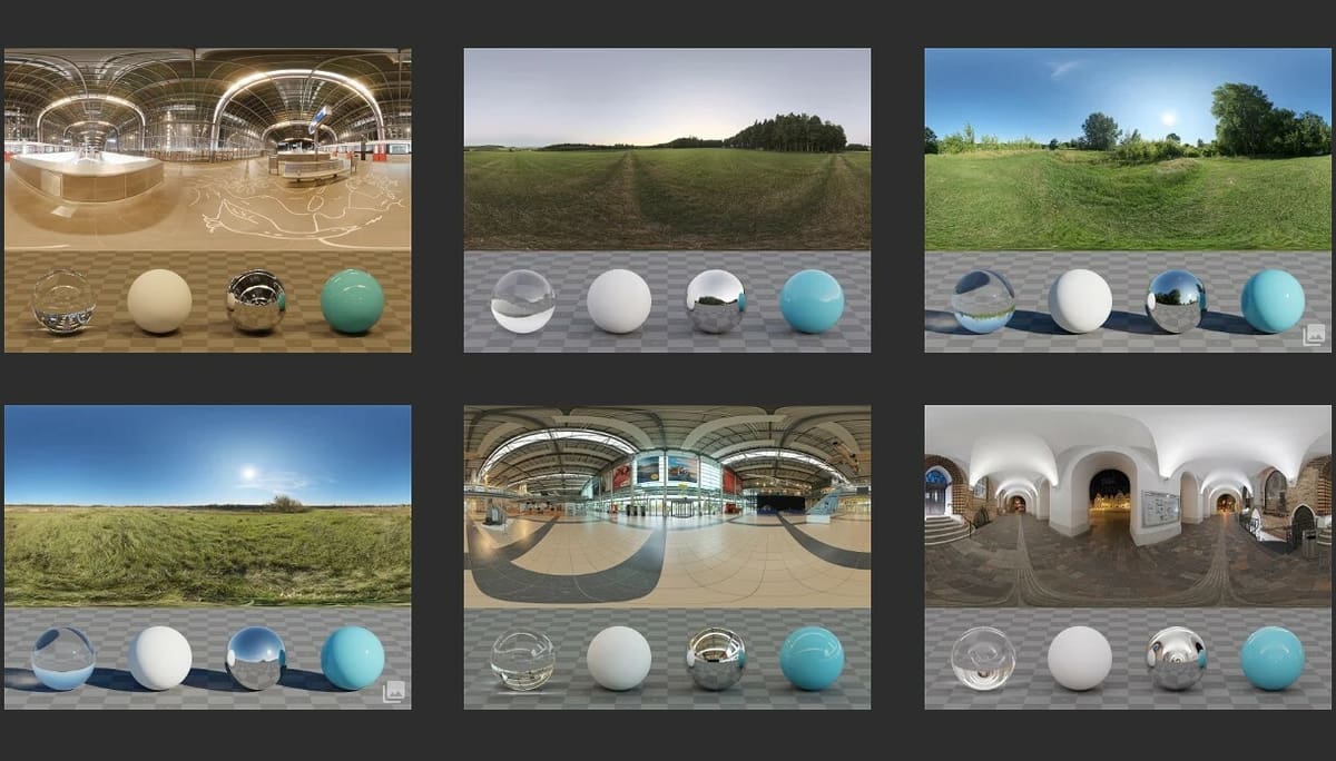 Screenshot of Poly Haven's HDRIs