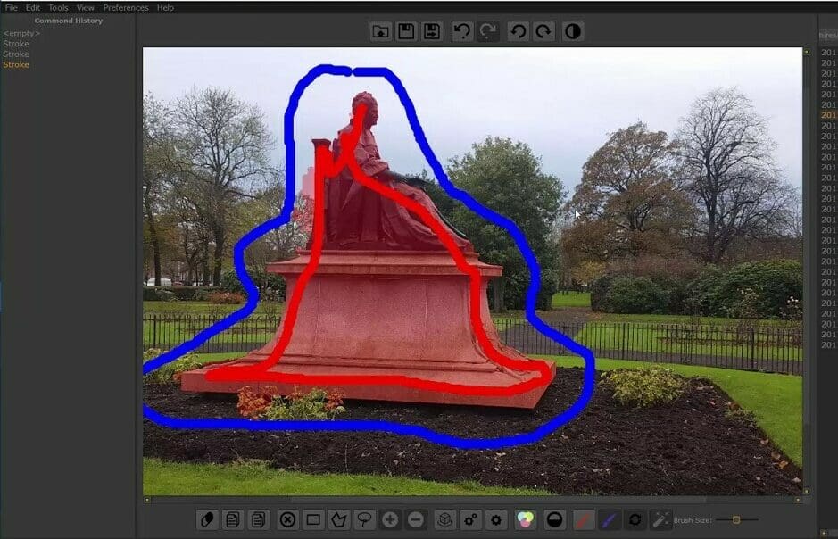 3D Zephyr's masking tool in action