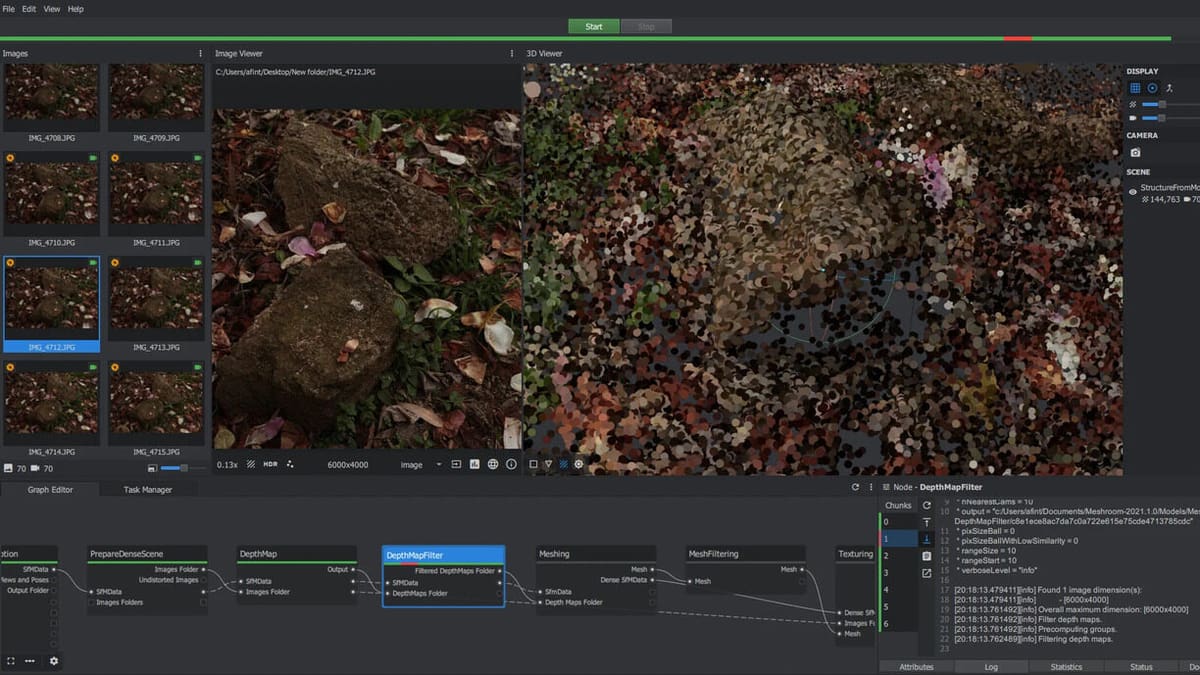 Pictures are converted into a point cloud