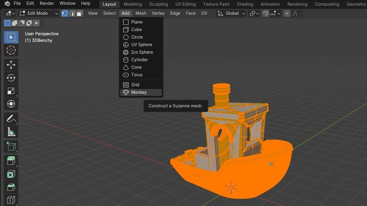 Blender gives you many shapes to choose from