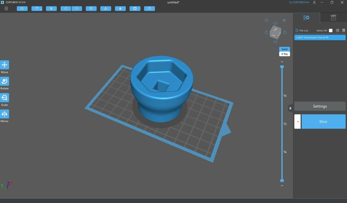 The simple UI of Chitubox Basic