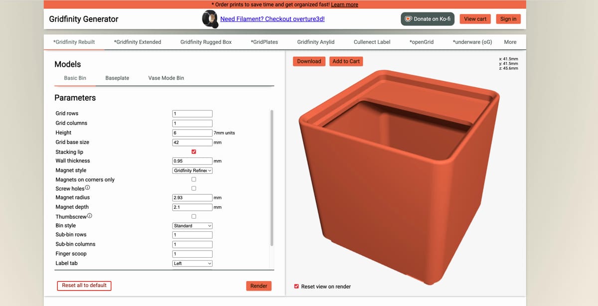 Image of: Gridfinity Generators & CAD