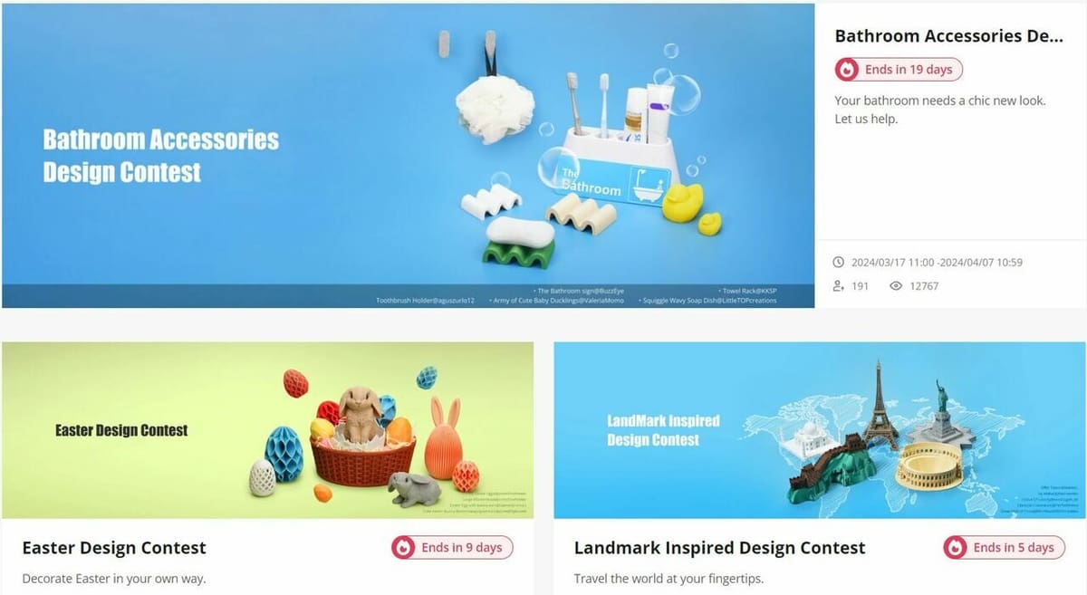 Join design contests to give your models a spotlight
