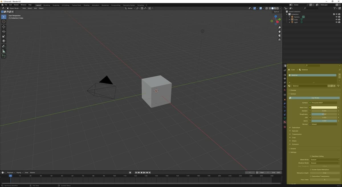 The Material Properties tab is where you add materials