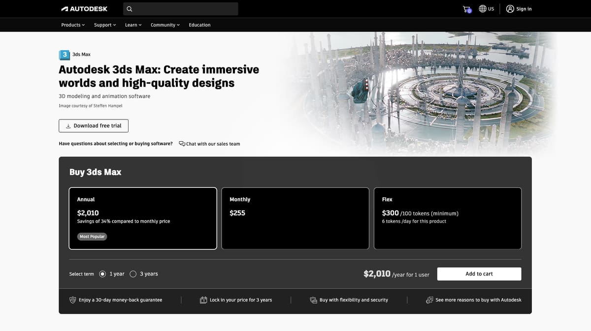 Image of Autodesk 3ds Max Free Download: Free (Trial) of the Full Version