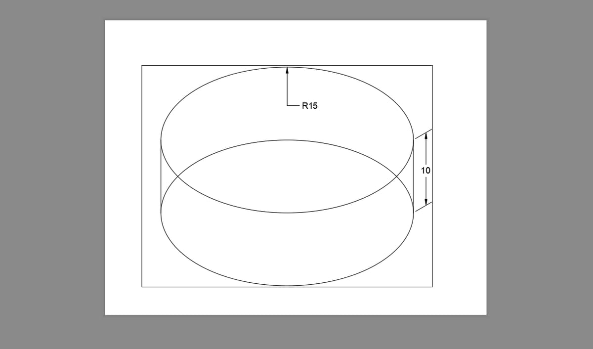 3D drawing of a cylinder using 2D drafting workflow