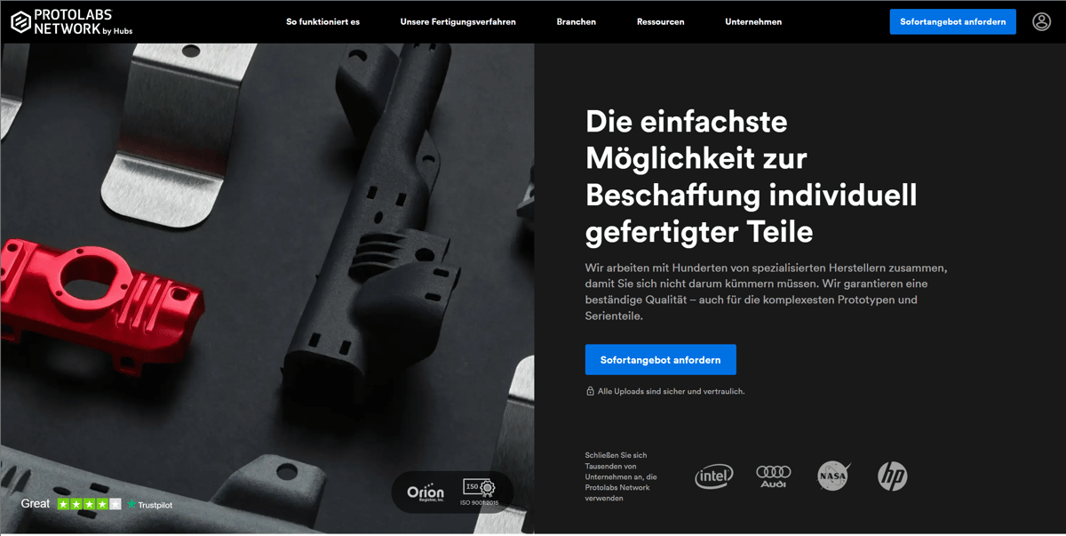 Bild von Die besten 3D-Druck-Services / 3D-Drucke online bestellen: Protolabs Network