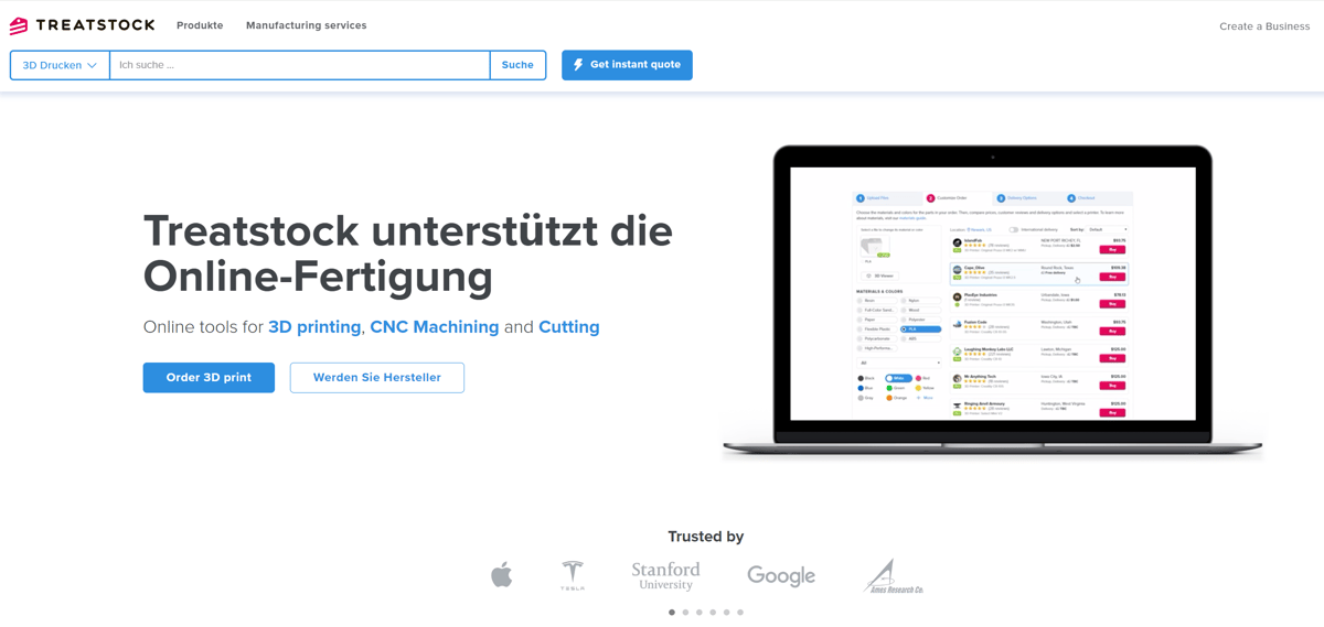 Bild von Die besten 3D-Druck-Services / 3D-Drucke online bestellen: Treatstock