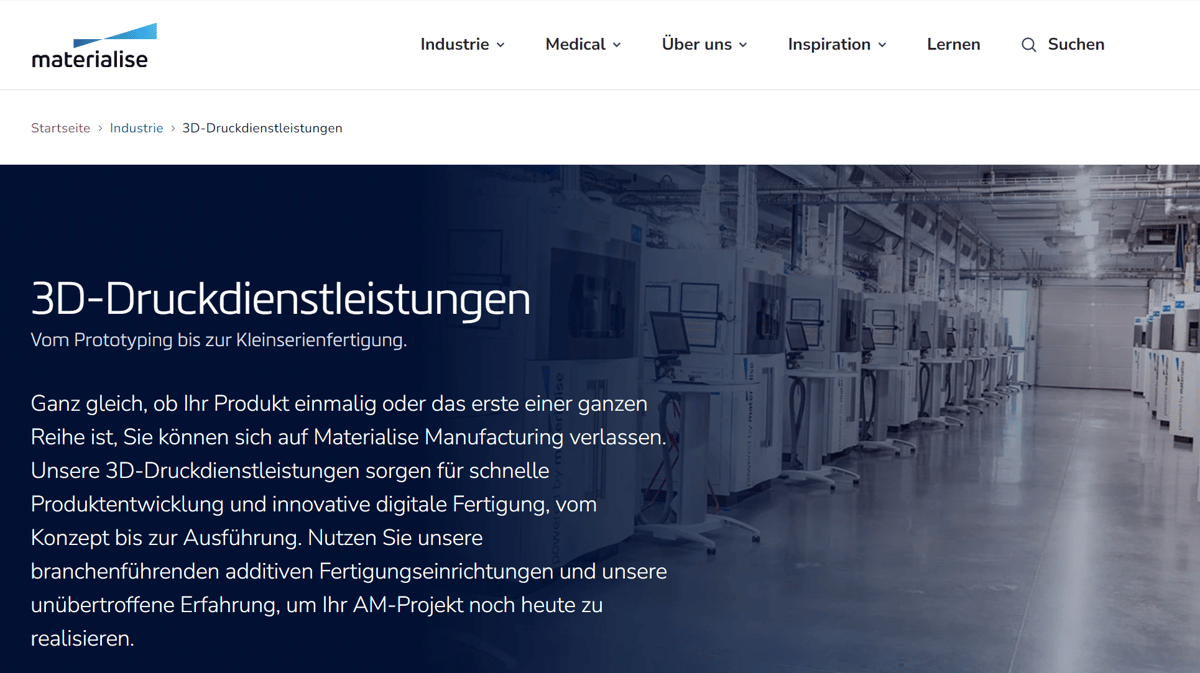 Bild von Die besten 3D-Druck-Services / 3D-Drucke online bestellen: Materialise OnSite
