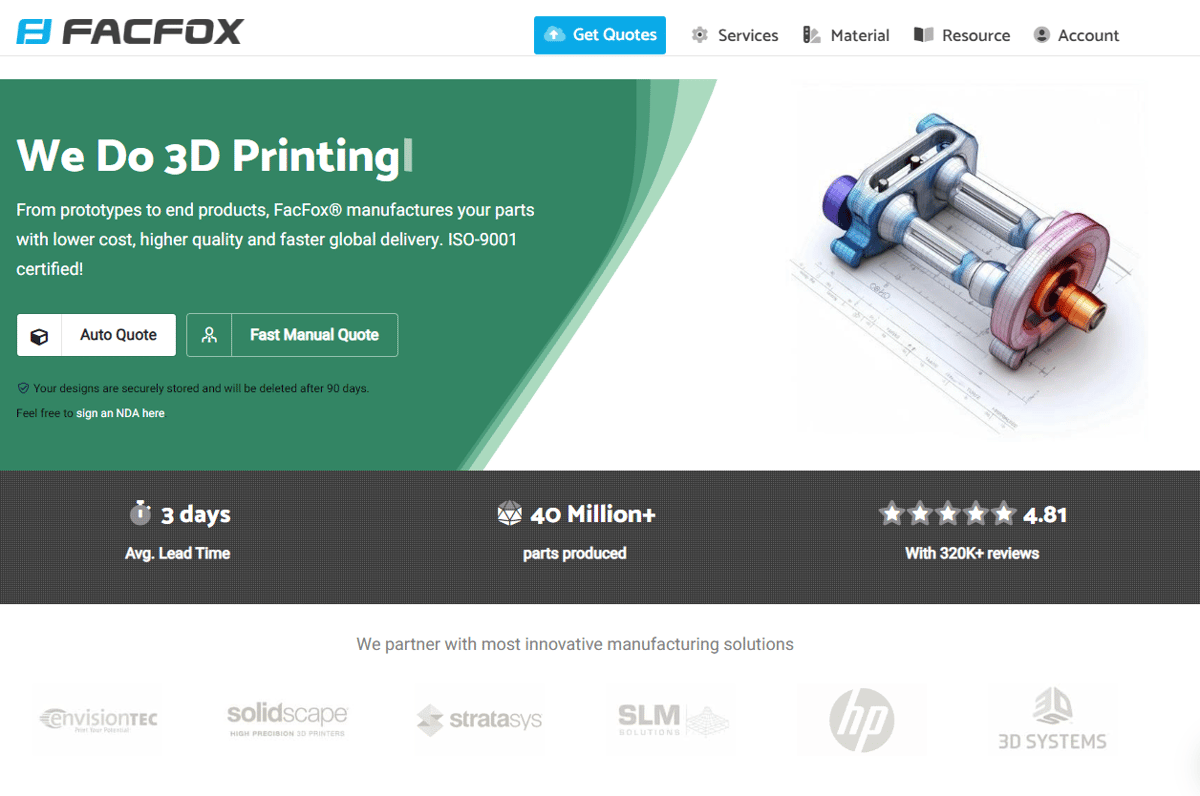 Imagen de Servicio de impresión 3D online / Presupuesto de impresión 3D: FacFox
