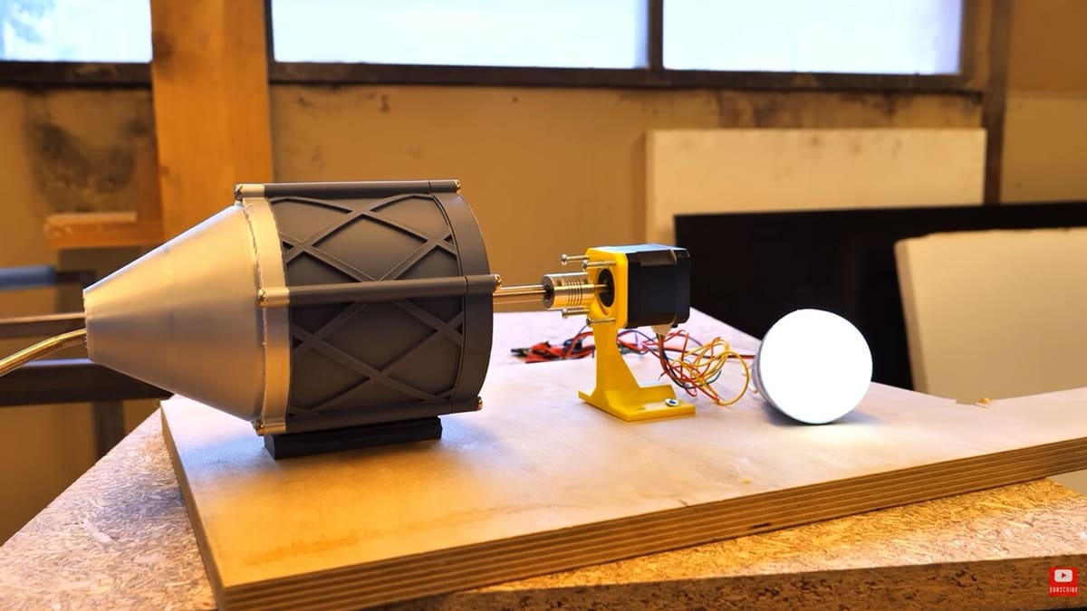 This turbine is powered by compressed air