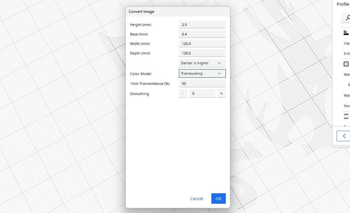 Image Configuration in Cura