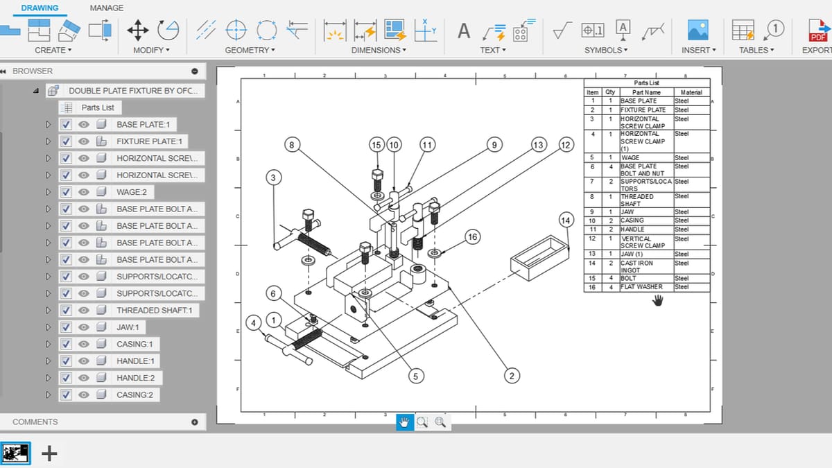 The Animation workspace makes it easy to create technical drawings