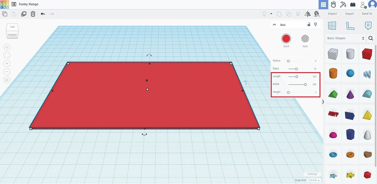 Make sure to select the right dimensions