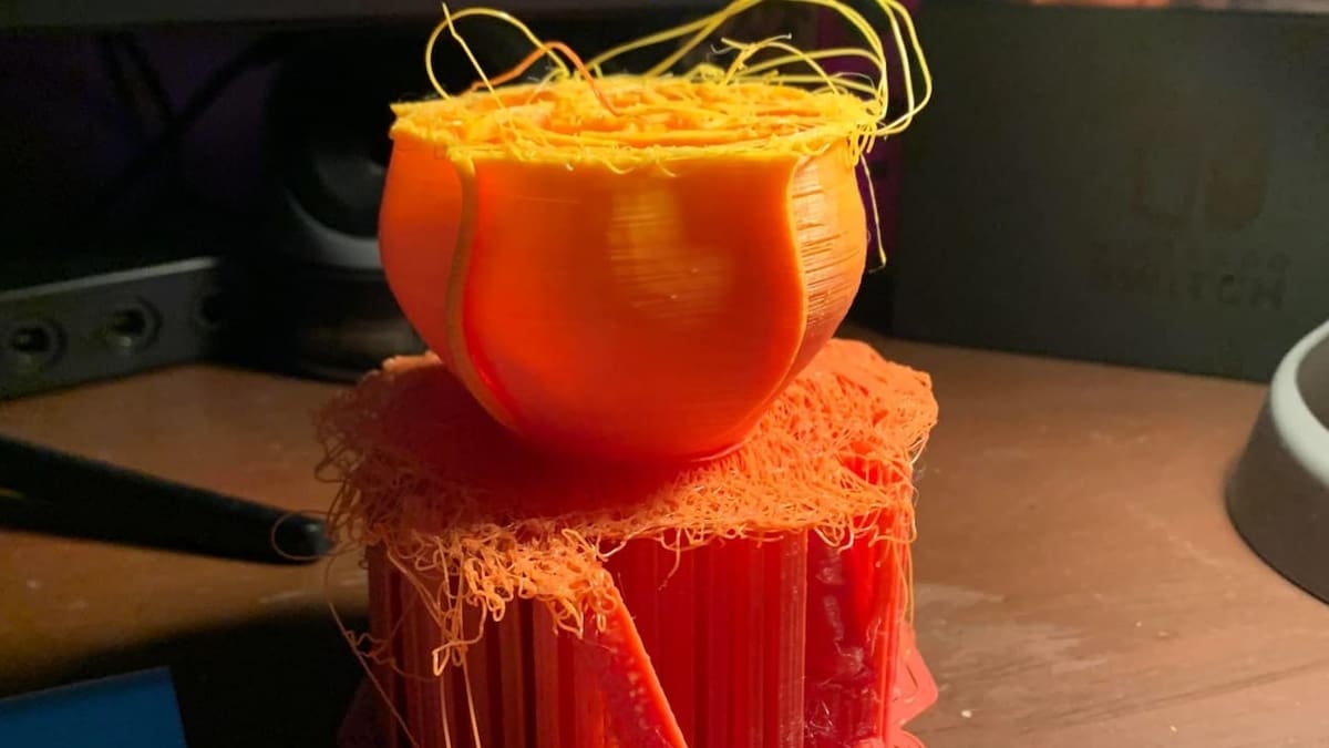 The lack of supports can cause the printing to be ruined
