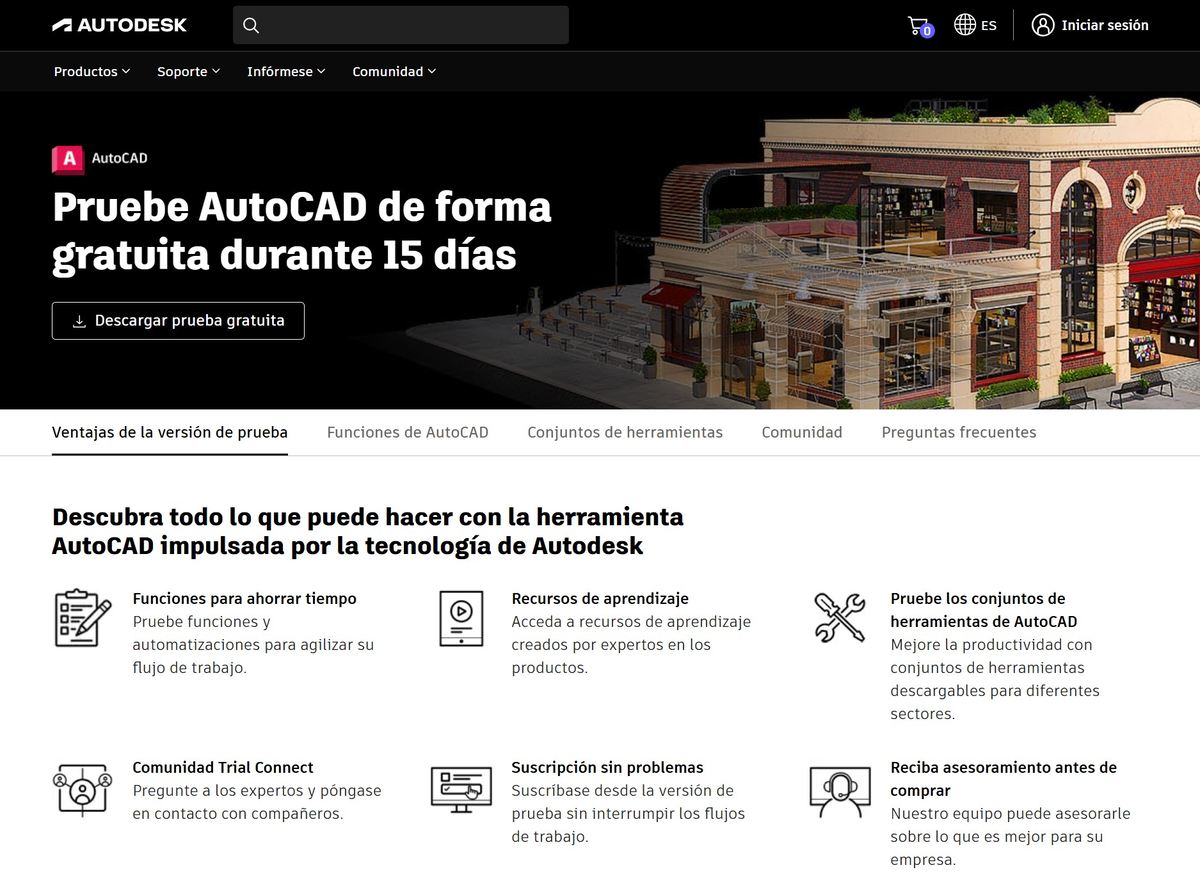 Imagen de Descargar AutoCAD gratis: Versión completa: prueba gratuita de 15 días