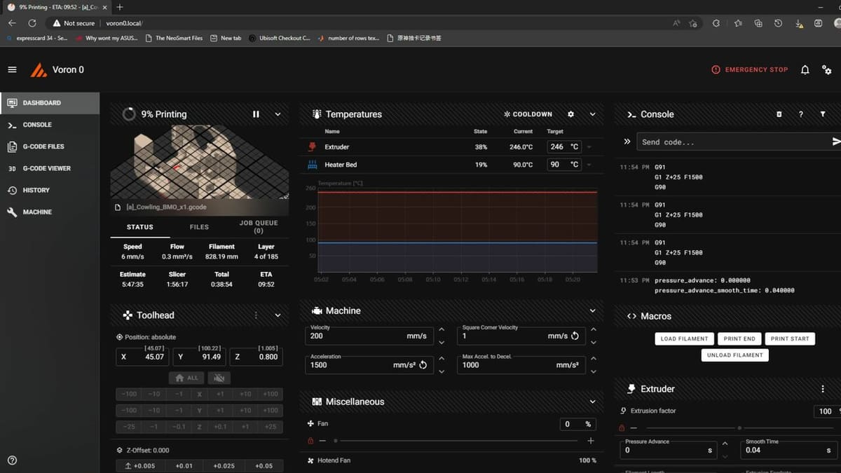 Mainsail's interface is well organized