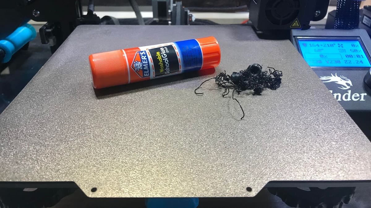 Glue is a great adhesive aid for glass print beds