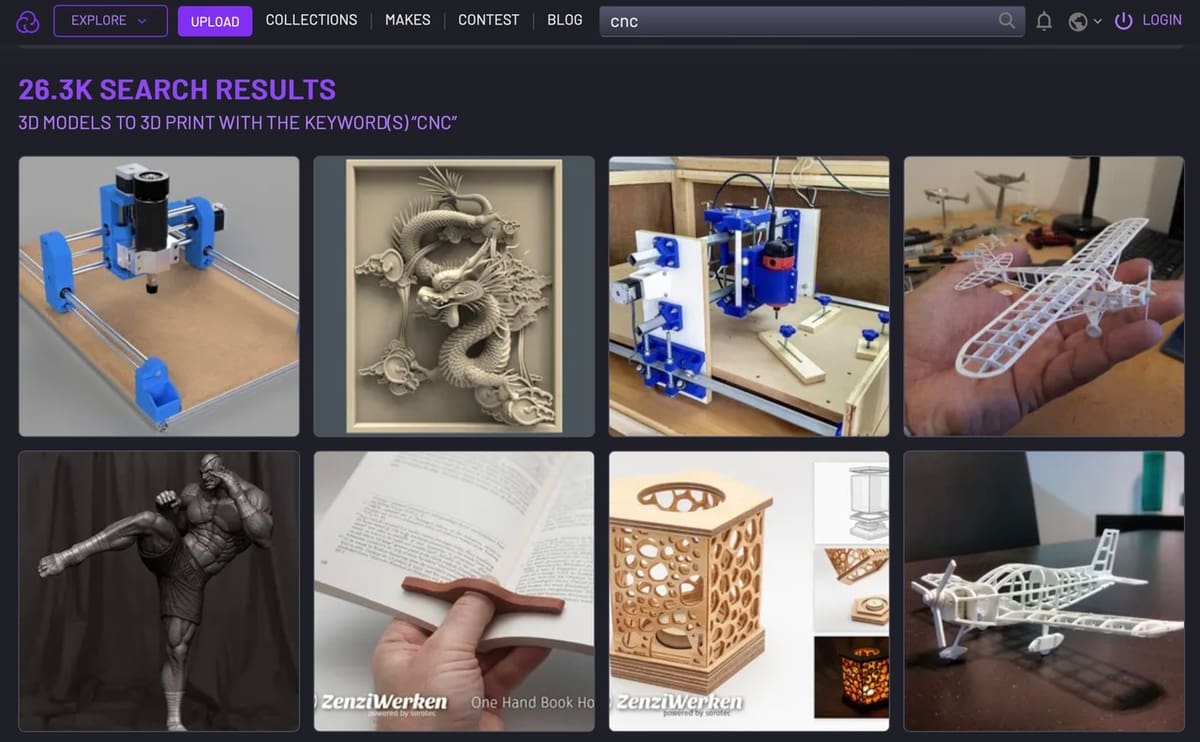 Cults hosts many files made specifically for CNC