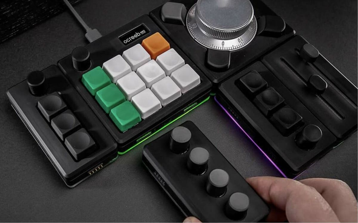 The modular stream deck relies on a central module that powers the rest of the interfaces