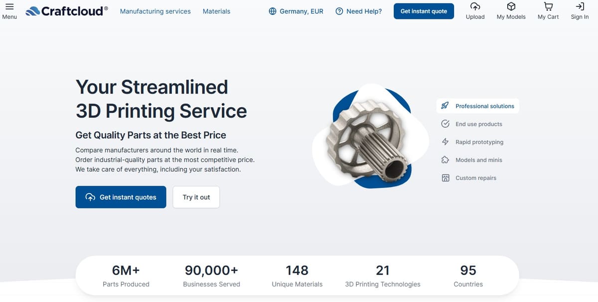 Imagen de Servicio de impresión 3D online / Presupuesto de impresión 3D: Craftcloud