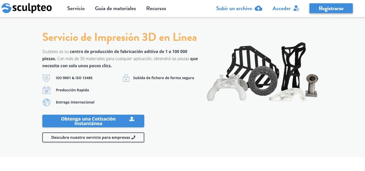 Imagen de Servicio de impresión 3D online / Presupuesto de impresión 3D: Sculpteo