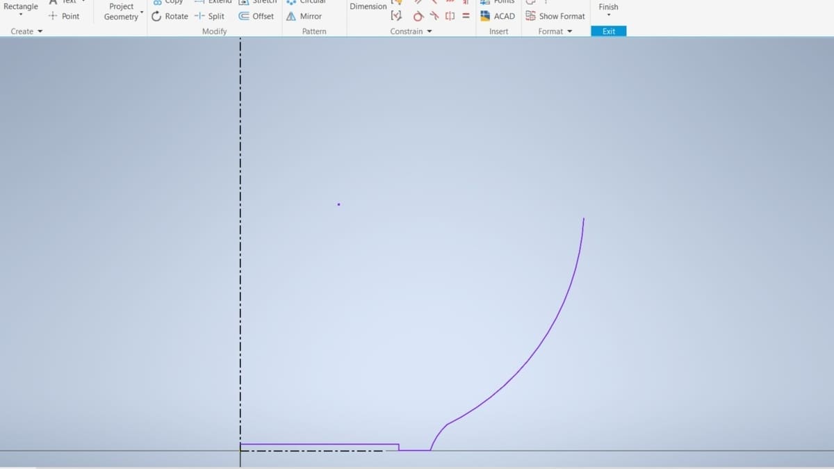 Concave and convex arcs can be easily drawn in Autodesk Inventor