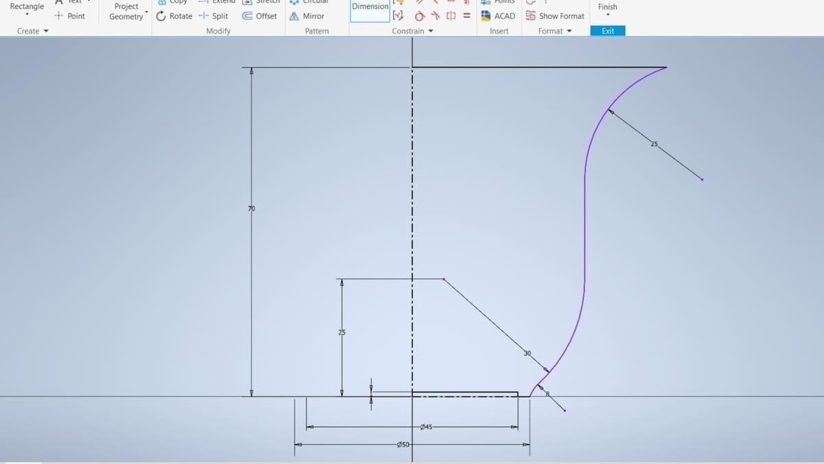 The process of adding dimensions is very simple in Autodesk Inventor
