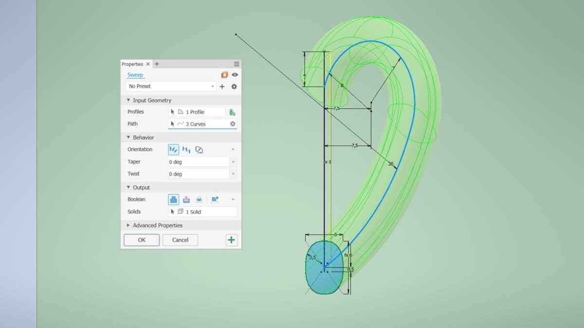 The Sweep command is very useful when organic shapes form a 3D model