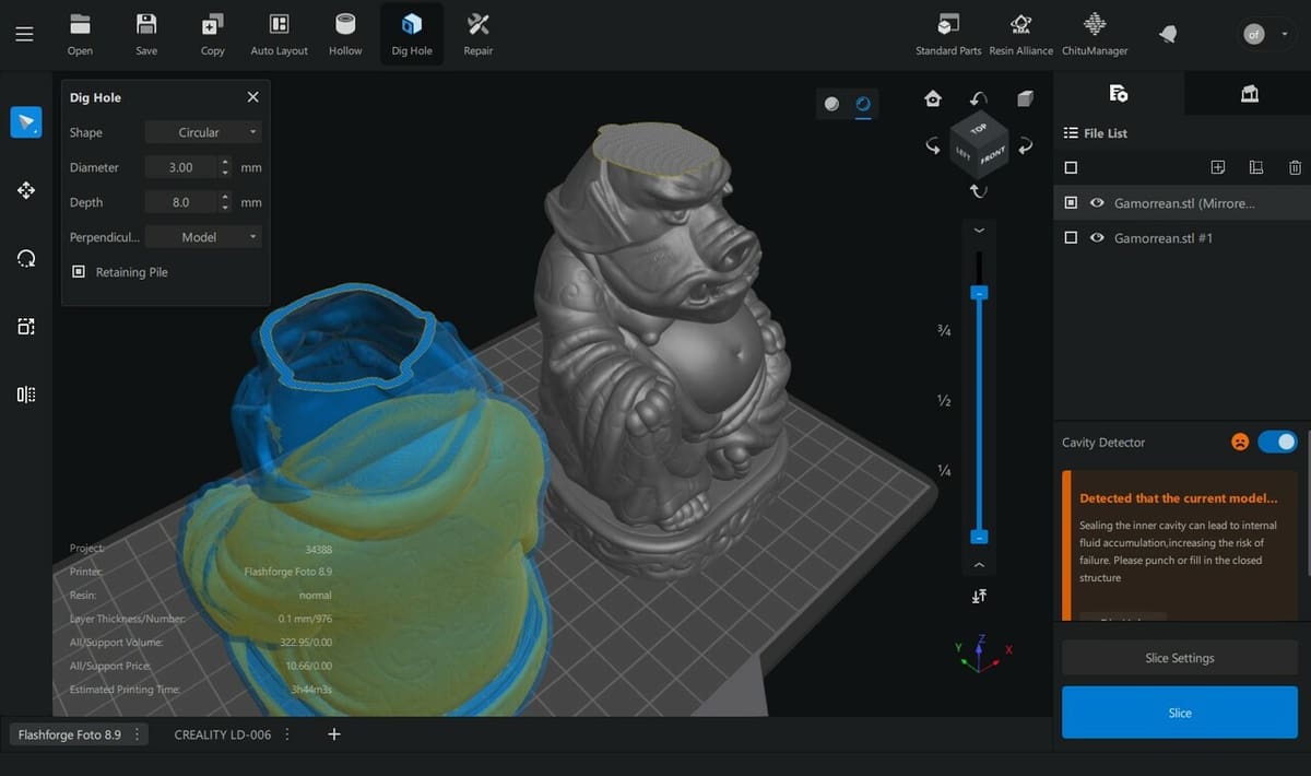 Hollowing a model