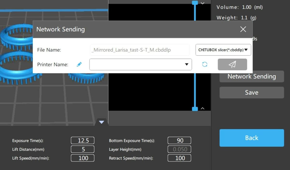 Wirelessly send print files to your resin printers using Chitubox