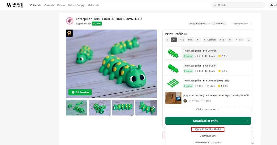 Only one click!