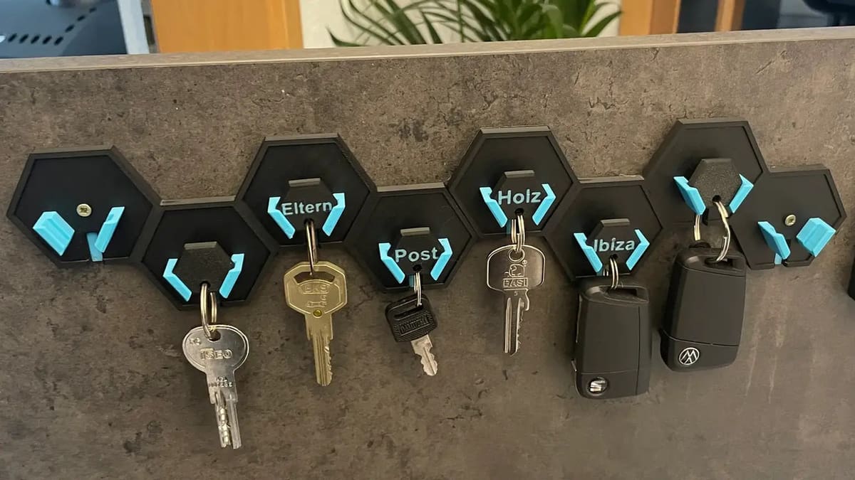 The modern styled hexagonal key hanger