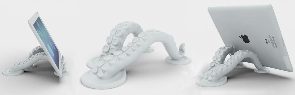 Image of MJF 3D Printing Service Costs: 5 Projects Compared: Artistic Project: Octopus Tablet Holder