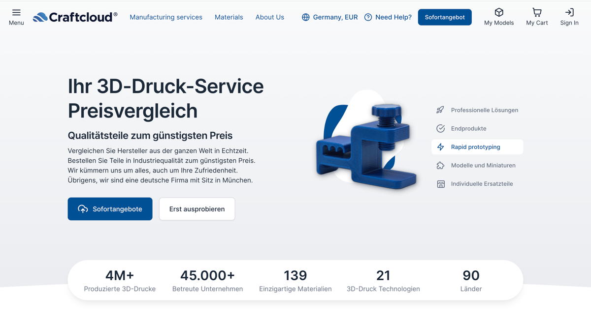 Craftcloud 3D-Druck-Service