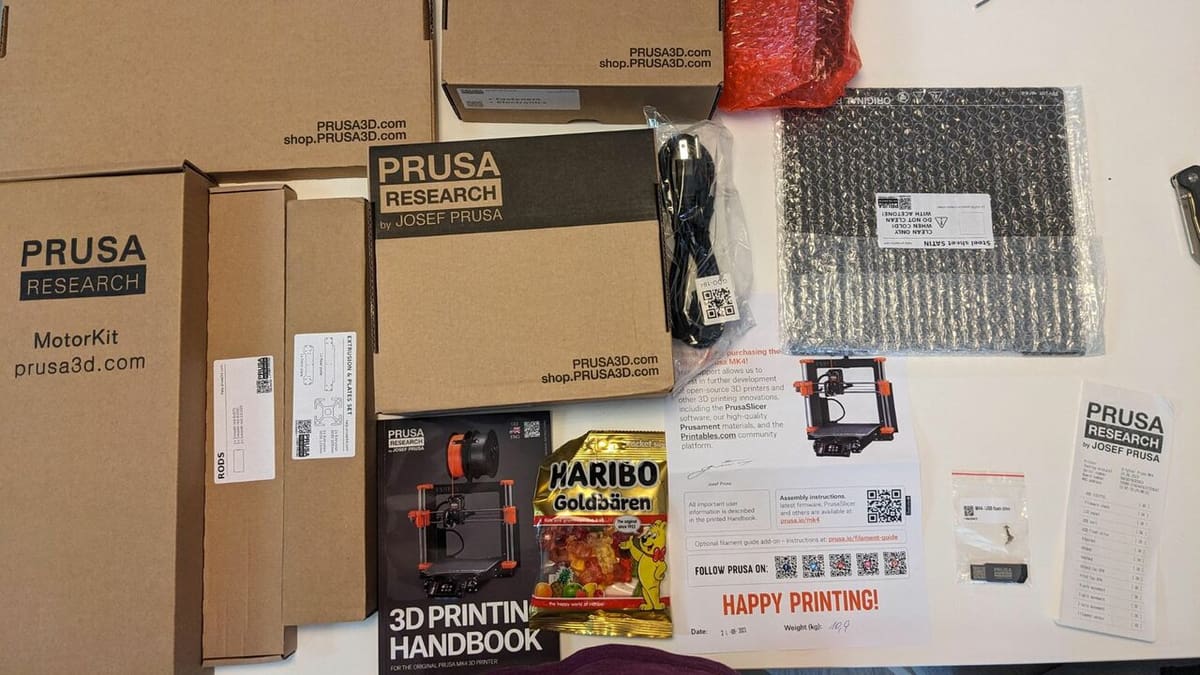 Prusa's MK4 kit has quite a few parts but is fairly easy to put together