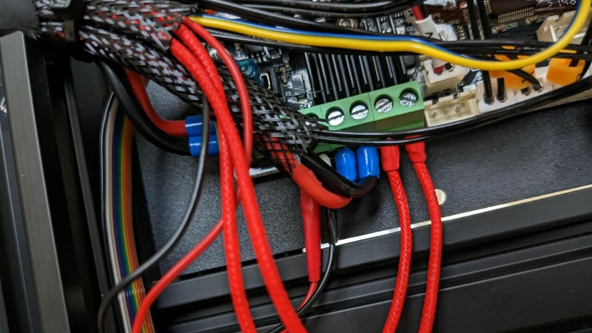 A 3D printer's mainboard wiring requires care