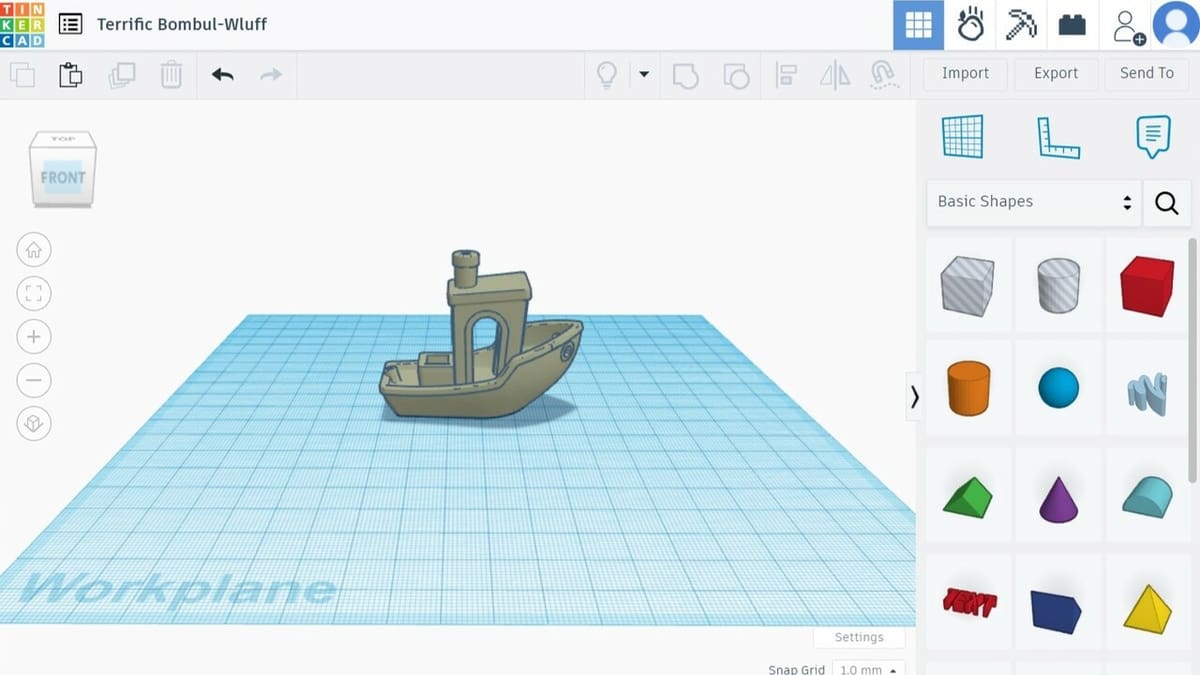 The famous Benchy in the famous Tinkercad